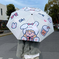 Kawaii Cute Anime Bunny Girl Umbrella - Pastel Boba Tea Folding Travel Rain Gear