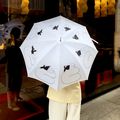 Minimalist Line Art Illustration Umbrella - Black & White Whimsical Abstract Aesthetic Rain Gear